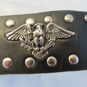 Women's Belt Eagles and Studs Leather Belt
